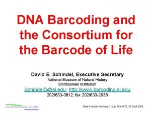 Consortium for the barcode of life