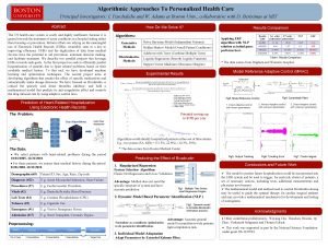 Algorithmic Approaches To Personalized Health Care Principal Investigators