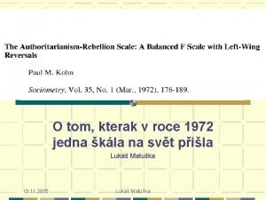 O tom kterak v roce 1972 jedna kla