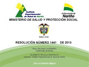 MINISTERIO DE SALUD Y PROTECCIN SOCIAL RESOLUCIN NMERO