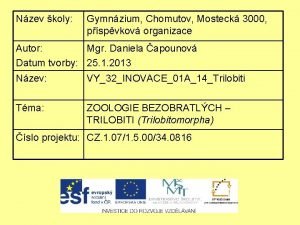 Nzev koly Gymnzium Chomutov Mosteck 3000 pspvkov organizace