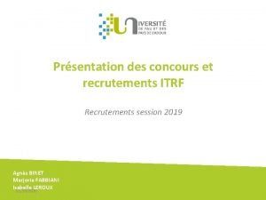 Lettre de motivation concours itrf