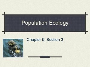 Population Ecology Chapter 5 Section 3 Population Dynamics