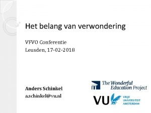 Het belang van verwondering VFVO Conferentie Leusden 17