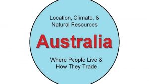 Location Climate Natural Resources Australia Where People Live