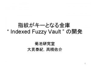 Indexed Fuzzy Vault Vault R A B 1