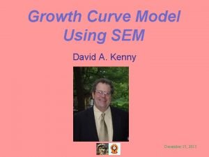 Growth Curve Model Using SEM David A Kenny