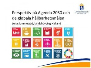 Perspektiv p Agenda 2030 och de globala hllbarhetsmlen