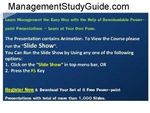 Management Study Guide com Learn Management the Easy