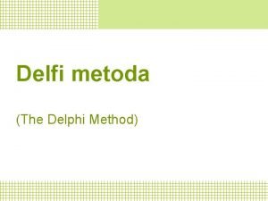 Delfi metoda