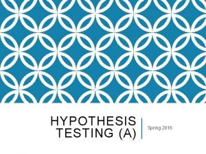 What is hypothesis testing