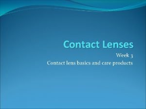 Contact lens basics