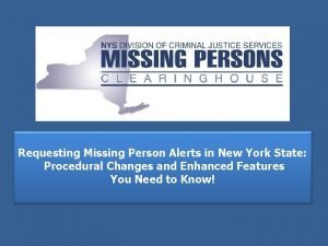 Missing person alert today ny