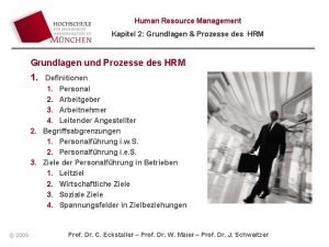 Human Resource Management Kapitel 2 Grundlagen Prozesse des