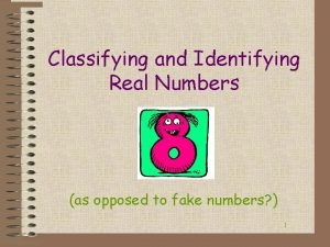 Classification of real numbers