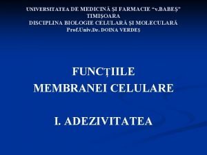 UNIVERSITATEA DE MEDICIN I FARMACIE v BABE TIMIOARA