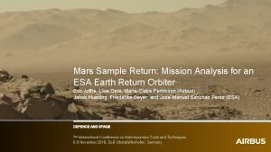 Mars Sample Return Mission Analysis for an ESA