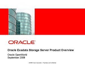 Exadata storage cell architecture