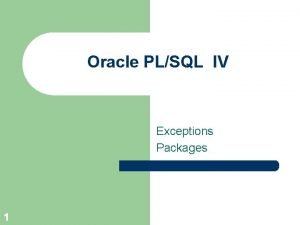 No data found exception in oracle No data found exception in oracle