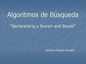 Backtracking algoritmo