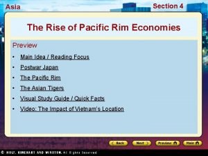 Section 4 Asia The Rise of Pacific Rim