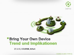 Trend und Implikationen 27 5 13 COURSE Erfurt