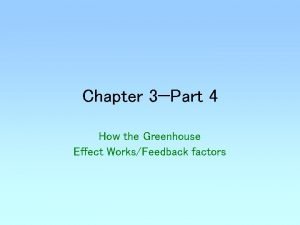 Chapter 3Part 4 How the Greenhouse Effect WorksFeedback