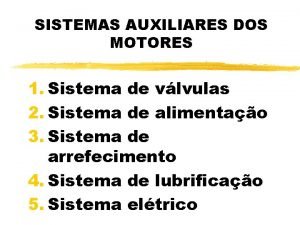 Sistemas auxiliares do motor Sistemas auxiliares do motor
