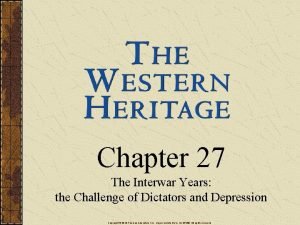 Chapter 27 the interwar years