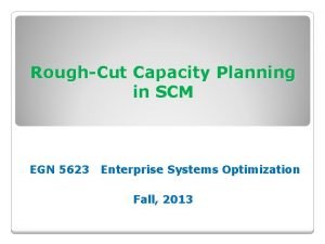 Rough cut capacity planning