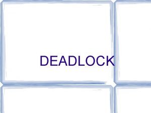 DEADLOCK Deadlock Terjadi jika proses menunggu suatu kejadian