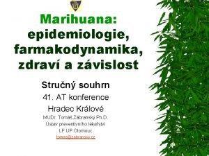 Marihuana epidemiologie farmakodynamika zdrav a zvislost Strun souhrn