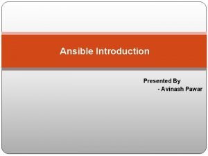 Ansible architecture ppt