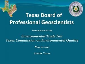 Texas professional geoscientist