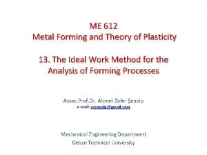 Theory of metal forming