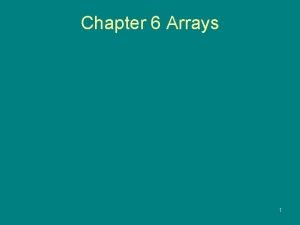 Chapter 6 Arrays 1 Introducing Arrays Array is