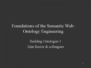 Foundations of the Semantic Web Ontology Engineering Building