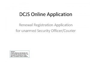 Dcjs create account