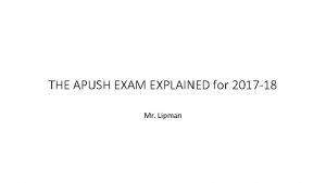 Apush exam 2017