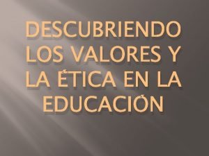 Los valores