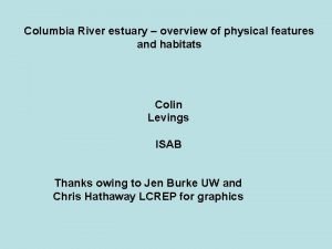 Columbia River estuary overview of physical features and