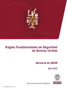 Reglas Fundamentales de Seguridad de Bureau Veritas Gerencia