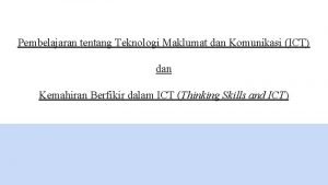 Pembelajaran tentang Teknologi Maklumat dan Komunikasi ICT dan