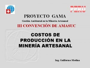 PROYECTO GAMA Gestin Ambiental en la Minera Artesanal