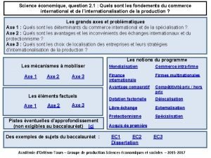 Science conomique question 2 1 Quels sont les