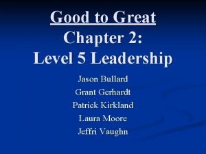 Good to great chapter 9