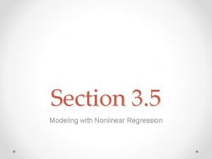 Nonlinear regression exponential model