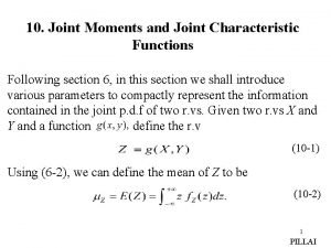 Joint characteristic function