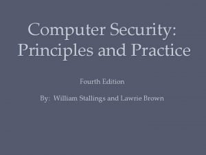 Computer security principles and practice