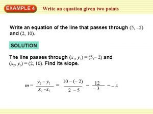 Line equation from two points